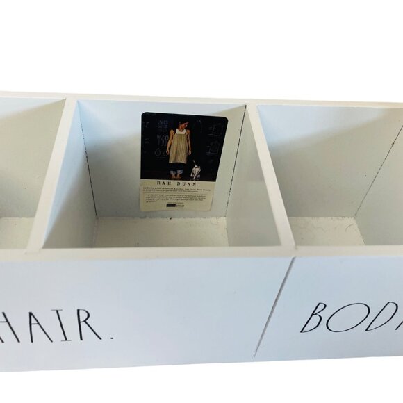 Rae Dunn White Wooden Organizer With FACE. HAIR. BODY. Compartments Perfect For - Picture 8 of 10